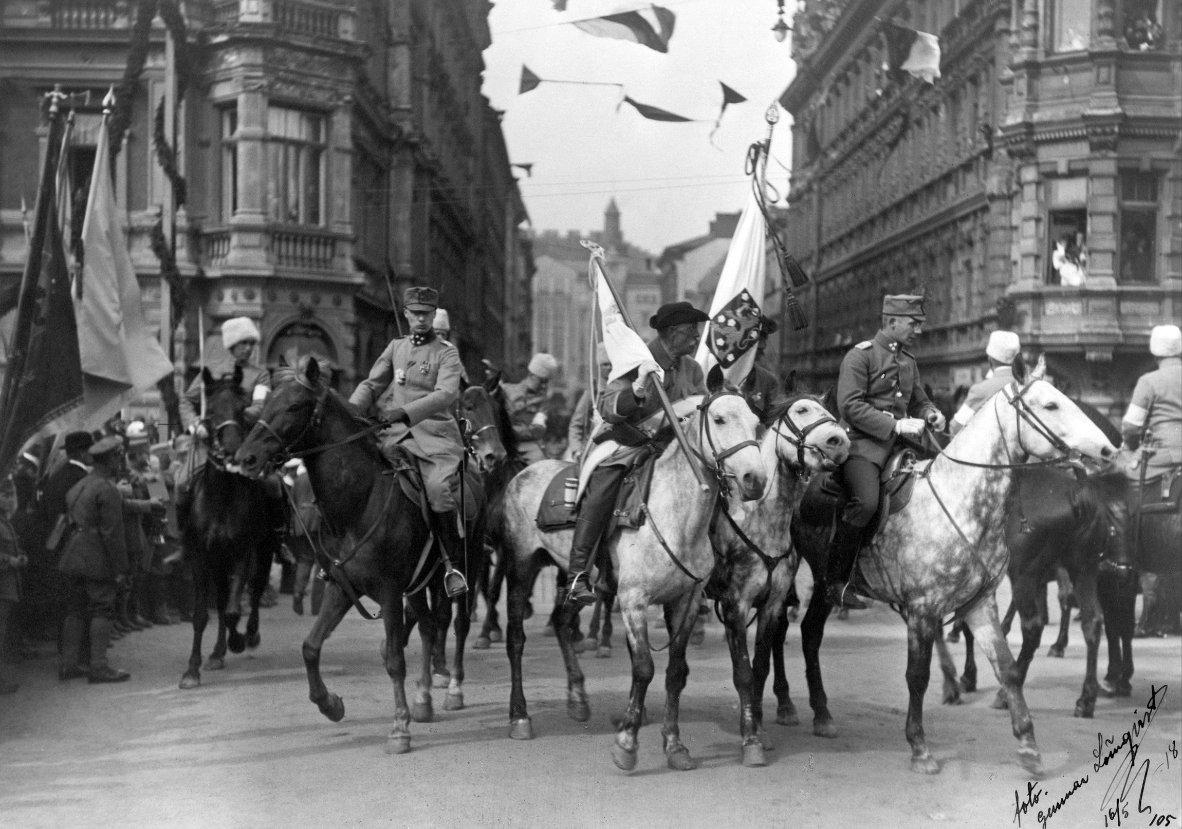 Parade after the Battle of Helsinki in the Finnish Civil War in 1918